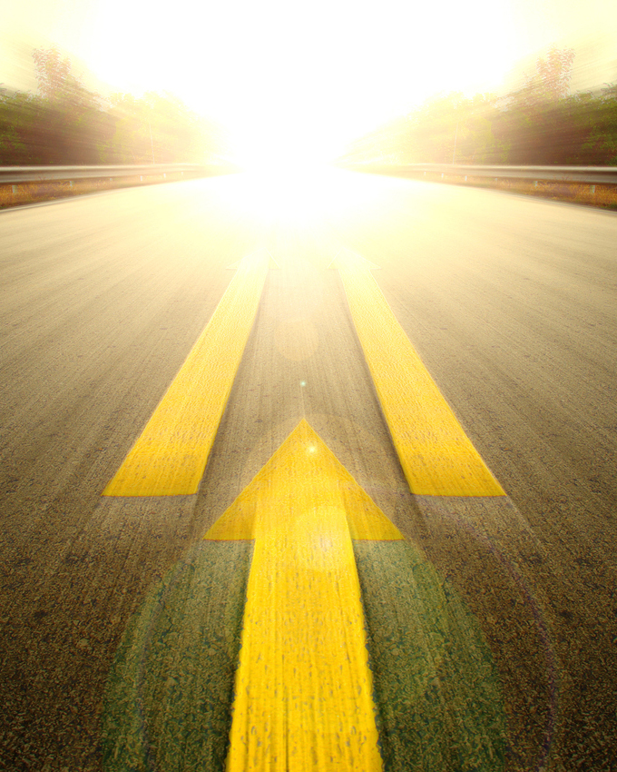 Road and Yellow arrow.
